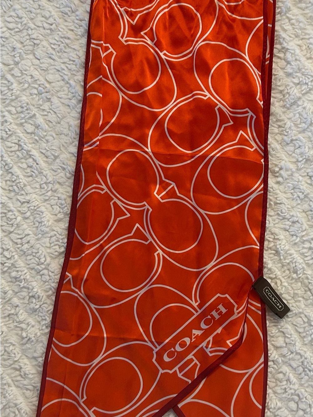 Coach Poppy Red Scarf 100% silk